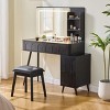 APRILSOUL Modern Makeup Vanity Desk with LED Lights & Mirror - 3 of 4