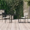 vidaXL 3 Piece Patio Dining Set - Black Poly Rattan with Cushions, Weather-Resistant, Powder-Coated Steel Frame, Tempered Glass Top Table - image 2 of 4