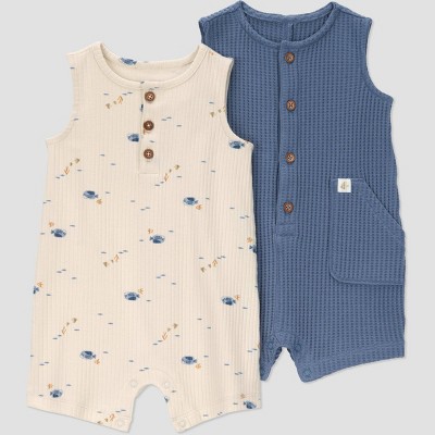 Carter's Just One You® Baby Boys' Creme Sea Creature 2pk Romper - Blue