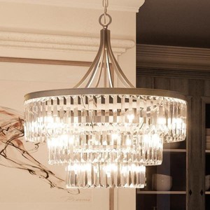 Urban Ambiance Luxury Traditional Traditional Chandelier,  29-1/4"H x 28"W,  Antique Silver Finish, UHP2465 - 1 of 4