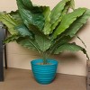 Alpine Corporation Glazed Indoor Outdoor Planter Blue 12"x12"x9": Durable Plastic, No Assembly - 3 of 3