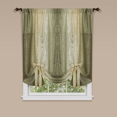 GoodGram Ombre Crushed Satin Sheer Single Window Curtains & Valances