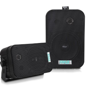 Pyle Home Dual Waterproof Outdoor Speaker System - Black - 1 of 4