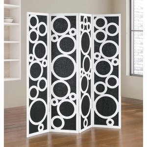 Roundhill Furniture Tavari 4-Panel Room Divider, Decorative Folding Freestanding Privacy Screen - 1 of 4