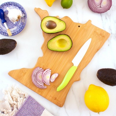 Minnesota Shaped Bamboo Cutting and Serving Board with Laser Engraving