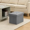 LUSIMO 16" Velvet Storage Ottoman Toy Chest Footstool For Bedroom Living Room - 2 of 4
