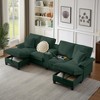 VASIP 120" Modular Corduroy  Sectional Sofa Bed,Modern U-Shaped 4-Seater Couch with Cup Holders and Storage, For Living Room, Apartment,Lounge,Beige - 3 of 4