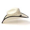Western Express Natural Straw Western Cattleman Hat with Black Trim and Diamond Concho Hat Band - 4 of 4