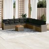 vidaXL Patio Sofa Set with Cushions Outdoor Furniture 10 Piece Poly Rattan - Gray - 2 of 4