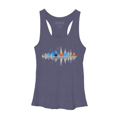 Women's Design By Humans Sounds of Nature Color Tree Notes By NomAdartStudio Racerback Tank Top