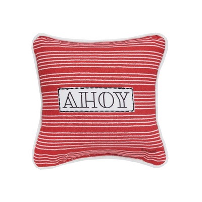 C&F Home 8" x 8" Ahoy Stripe Printed and Applique Small Petite Throw Pillow