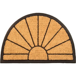 Envelor 18" x 30" Half Round Outdoor Coir Door Mat with Rubber Backing - 1 of 4