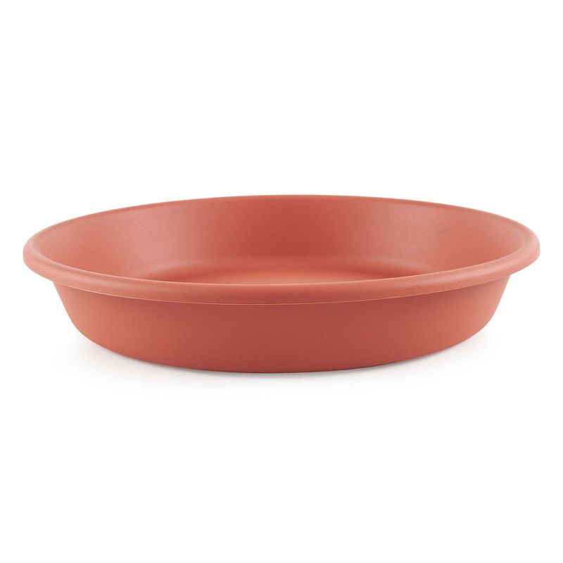 HC Companies Classic Plastic 17.63 Inch Round Plant Flower Pot Planter Deep Saucer Drip Tray for 20 Inch Flower Pots, Terracotta (4 Pack), 4 of 7
