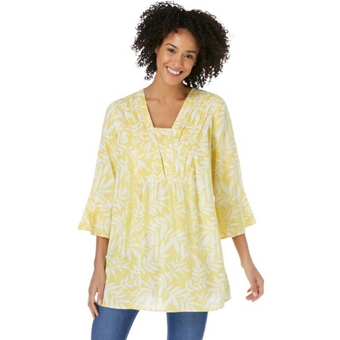 Woman Within Women's Plus Size Bell-Sleeve V-Neck Tunic - image 1 of 4