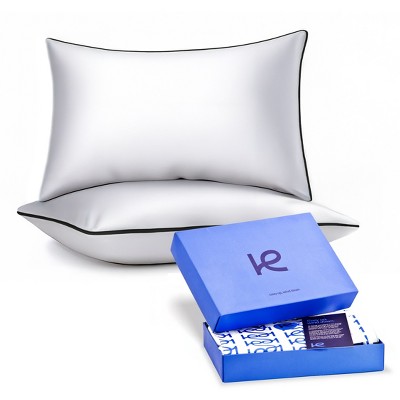 Kickoff 100% Bamboo Viscose Trimmed Pillowcases Only, Hidden Zipper, Cooling Breathable, Bedding Pillow Covers for Hot Sleepers