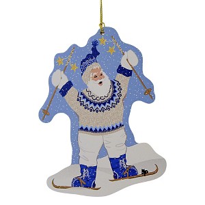 Cat's Meow Village 5.0 Inch Skiing Santa Ornament Ornament Christmas Snow Tree Ornaments - 1 of 3