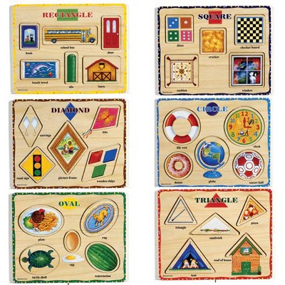 Puzzleworks Self Correcting Coloful Shape Puzzles  - Set of 6