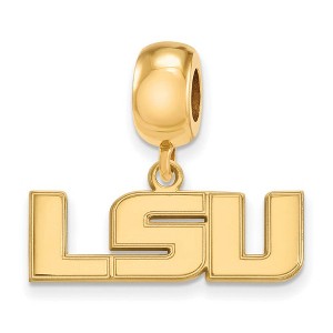 Black Bow Jewelry 14k Yellow Gold Plated Sterling Silver Louisiana State Fighting Tigers NCAA Bead Charm - 1 of 3