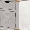 Royal Hampton Farmhouse End Table, Barn Door Storage, Gold, White 26 Inch - 2 of 4