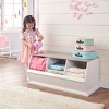 Badger Basket Three Bin Stackable Storage Cubby White/Gray Woodgrain - 3 of 4