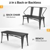 Karl Home | 45-In Industrial Metal Outdoor  Bench - 2 of 4