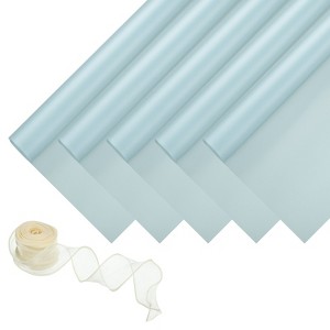 Unique Bargains Decorative Elegant Waterproof Matte Gift Wrap Paper with Ribbon 1 Set - 1 of 4