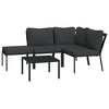vidaXL Garden Lounge Set Black, Gray Powder-coated steel, Polyester fabric - 3 of 4