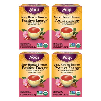 Yogi Tea - Spicy Hibiscus Blossom Positive Energy -  64 ct, 4 Pack