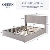 Allewie Lift Up Storage Bed, Button Tufted Headboard with Wingback, No Box Spring Needed, Hydraulic Storage, Button Tufted - 2 of 4