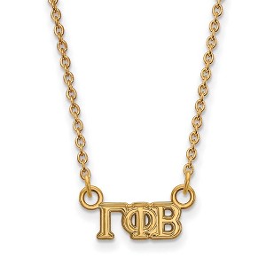 Black Bow Jewelry 14k Yellow Gold Plated Sterling Silver Gamma Phi Beta Greek Life Necklace 18 Inch - 1 of 4