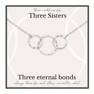HOPE LOVE SHINE 3 Sisters Necklace – 3 Rings for 3 sisters, Jewelry Gift for Sister Trio Gold Silver - 1 of 4