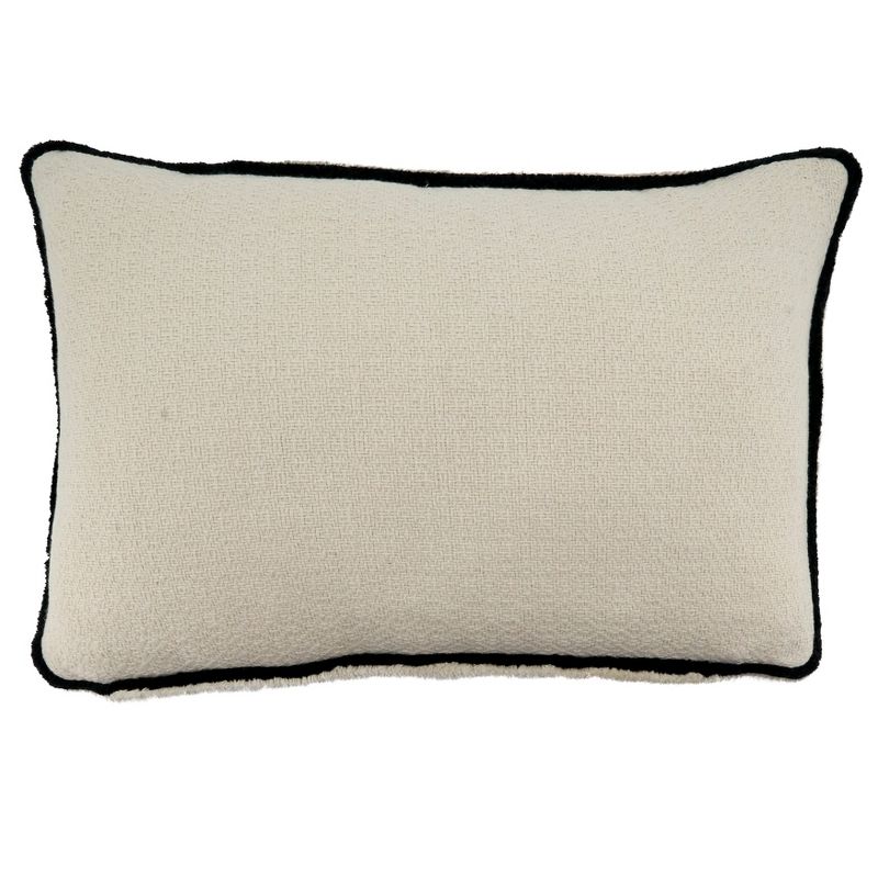 Saro Lifestyle Poly Filled Reversible Throw Pillow, Black/White, 12"x20", 1 of 3