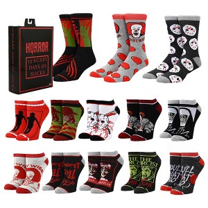 Warner Brothers Horror Icons Men's 13-Pack Crew & Ankle Socks - 1 of 4