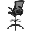 Flash Furniture Mid-Back Mesh Ergonomic Drafting Chair with Adjustable Foot Ring and Flip-Up Arms - image 3 of 4