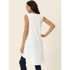 Seta T Women's High Low Hem Sleeveless Crew Neck Dressy Casual Shirts - 4 of 4