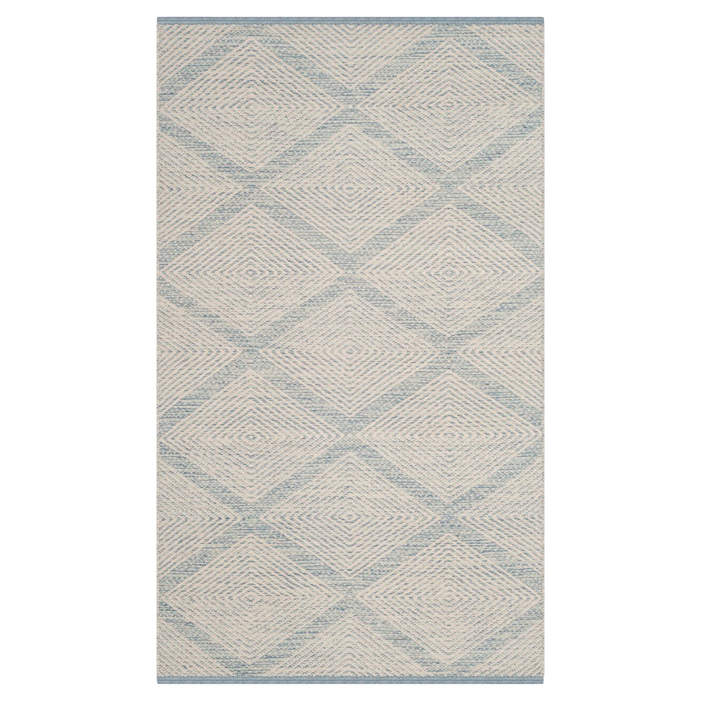 Light Blue Geometric Flatweave Woven Area Rug - (5'x8') - Safavieh