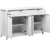 VYNXARIA Modern Wave-Pattern Sideboard Cabinet with 2 Drawers and 4 Doors, 3-Level Adjustable Shelves, Aluminum Arc Handles£¬White - 4 of 4