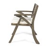 GDFStudio Baia Outdoor Acacia Wood Dining Chairs with Cushion (Set of 2) - 4 of 4