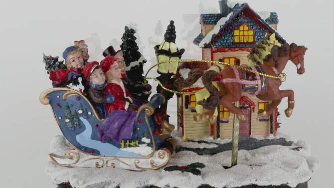 Northlight 6.25" Animated and Musical Christmas Sleigh Decoration, 2 of 7, play video