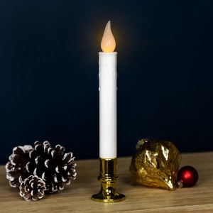 Northlight LED Flickering Christmas Candle Lamp with Brass Base - 9" - 1 of 4