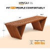 VINGLI Outdoor Wooden Bench, 63" All Weather Patio Bench Porch Bench, 600lb Capacity Outdoor Backless Benches for Yard Park Garden - 2 of 4