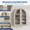 GustoWave Small Arched Wall Cabinet with Glass Doors, 24" Wall-Mounted Storage Cabinet with Adjustable Shelf, Compact Space-Saving Design for Bathroom - 4 of 4