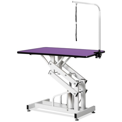 VisioGear 42.5" Dog Pet Grooming Table with Adjustable Grooming Arm & Noose, Pet Dog Cat Grooming Table, Purple, 42.5"*23.5"*63.75"