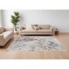 Ivory Blue and Brown Abstract Power Loom Area Rug - 2 of 4