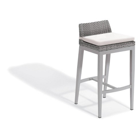 Argento Outdoor Resin Wicker Stool With, Wicker Bar Stool With Cushion