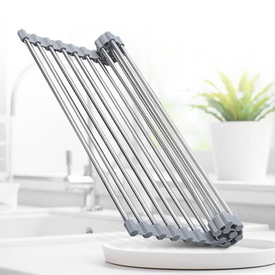 Stainless Steel Foldable Over-the-Sink Dish Rack
