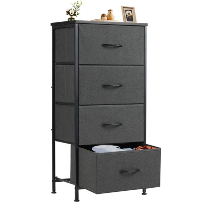 NicBex Dresser for Bedroom,Chest of Drawers with Fabric Bins and Black Metal Handles Design,Fabric Storage Dressers for Bedroom