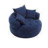 Sapphtopaz Modern Chenille Bean Bag Single Sofa with Backrests&3 Pillows,Comfy Cloud Couch for Adults,Circular Bean Bag for Living Room,Bedroom - 2 of 4