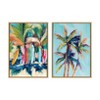 Kate and Laurel Sylvie Surf and Sand and Tropical Palms Study Framed Canvas Art Set by Rachel Christopoulos - 2 of 4