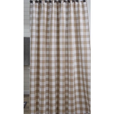 Park Designs Natural Buffalo Check Shower Curtain 72"